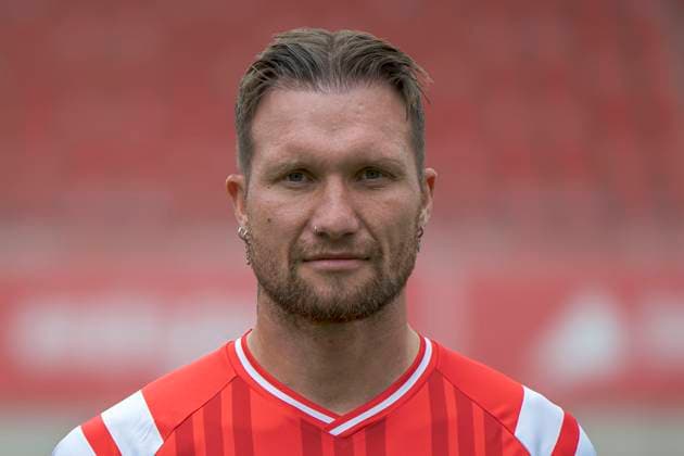 Jan Loehmannsroeben (HFC, 6), Hallescher FC, Mannschaft, Teamfoto, Portraets, Spielerfoto, Fussball, RL Nordost, Saison 2025 26, 17.07.2025 Halle Leuna Chemie Stadion ST Deutschland