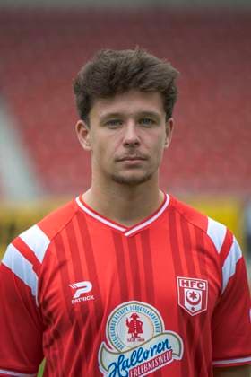 Jordi Wegmann (HFC, 19), Hallescher FC, Mannschaft, Teamfoto, Portraets, Spielerfoto, Fussball, RL Nordost, Saison 2025 26, 17.07.2025 Halle Leuna Chemie Stadion ST Deutschland