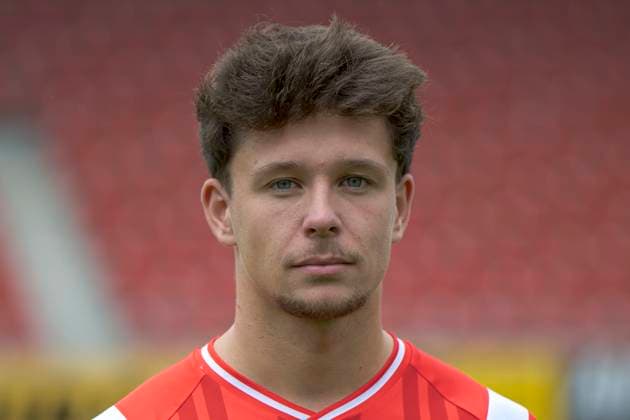 Jordi Wegmann (HFC, 19), Hallescher FC, Mannschaft, Teamfoto, Portraets, Spielerfoto, Fussball, RL Nordost, Saison 2025 26, 17.07.2025 Halle Leuna Chemie Stadion ST Deutschland