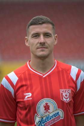 Marius Hauptmann (HFC, 23), Hallescher FC, Mannschaft, Teamfoto, Portraets, Spielerfoto, Fussball, RL Nordost, Saison 2025 26, 17.07.2025 Halle Leuna Chemie Stadion ST Deutschland