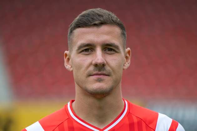 Marius Hauptmann (HFC, 23), Hallescher FC, Mannschaft, Teamfoto, Portraets, Spielerfoto, Fussball, RL Nordost, Saison 2025 26, 17.07.2025 Halle Leuna Chemie Stadion ST Deutschland