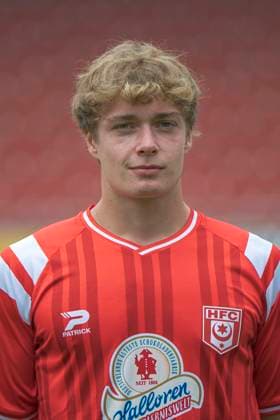 Emilio Stobbe (HFC, 29), Hallescher FC, Mannschaft, Teamfoto, Portraets, Spielerfoto, Fussball, RL Nordost, Saison 2025 26, 17.07.2025 Halle Leuna Chemie Stadion ST Deutschland