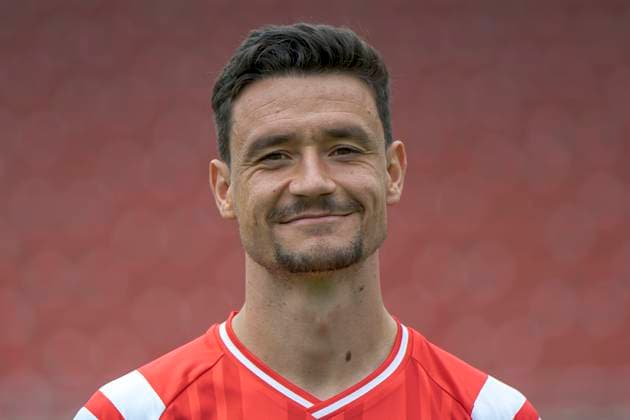 Niklas Landgraf (HFC, 31), Hallescher FC, Mannschaft, Teamfoto, Portraets, Spielerfoto, Fussball, RL Nordost, Saison 2025 26, 17.07.2025 Halle Leuna Chemie Stadion ST Deutschland