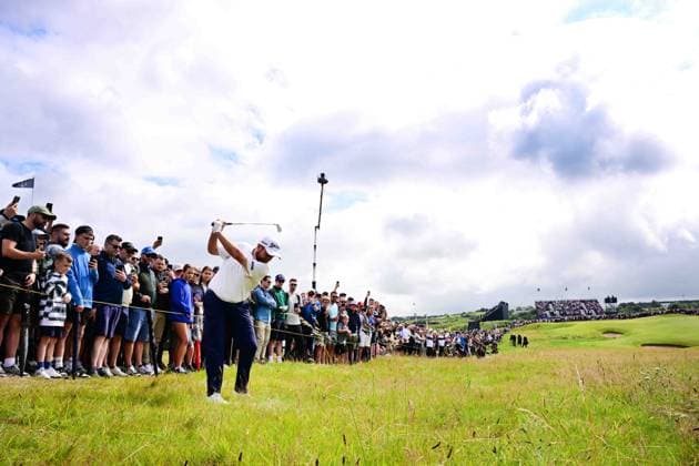 Shane Lowry from the rough on the 1st fairway The Open Championship, Day Three, Golf, Royal Portrush Golf Club, Portrush, Northern Ireland, UK - 19 Jul 2025 EDITORIAL USE ONLY No use with unauthorised audio, video, data, fixture lists, club league logos or live services. Online in-match use limited to 120 images, no video emulation. No use in betting, games or single club league player publications. Copyright: xGreigxCowie Shutterstockx 15403239v