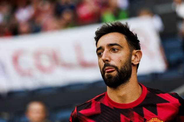 250719 Bruno Fernandes of Manchester United, ManU ahead of the friendly football match between Manchester United and Leeds United on July 19, 2025 in Stockholm. Photo: Tobias Sterner BILDBYRAN COP 254 TS0371 fotboll football soccer fotball träningsmatch friendly match manchester united leeds united bbeng Copyright: TOBIASxSTERNER BB250719TS009