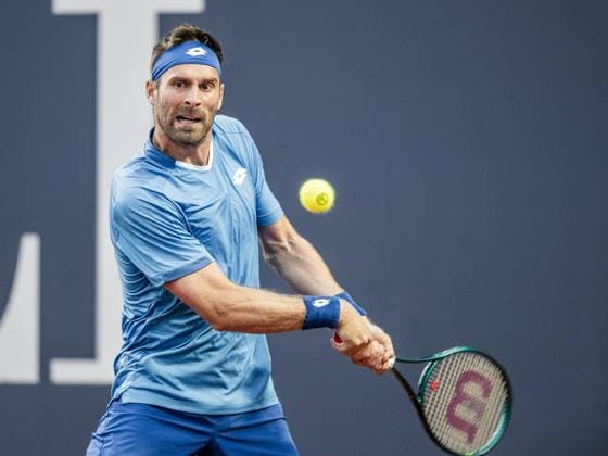 21.07.2025, Sportpark, Kitzbühel, AUT, ATP, Tennis Herren Tour, Generali Open Kitzbühel 2025, 1. Runde, Herren Einzel, im Bild Norbert Gombos (SVK) Norbert Gombos of Slovakia during men s single 1. round match at the 2025 Generali Open Kitzbühel of the ATP Tour at the Sportpark in Kitzbühel, Austria on 2025 07 21. Expa Kitzbühel