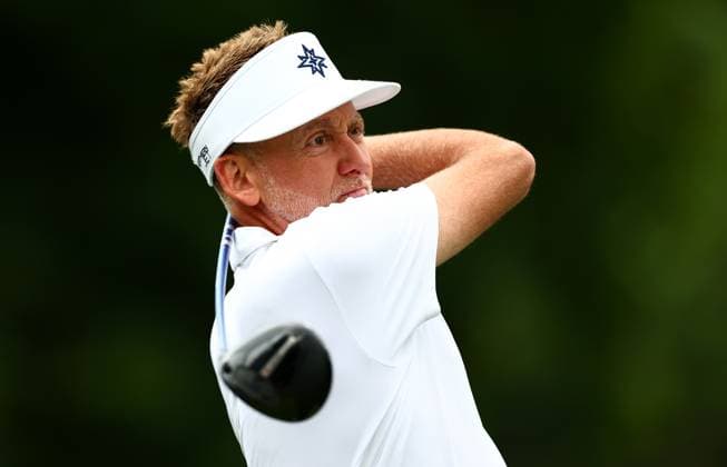 Ian Poulter of England during his round. LIV Golf UK, Pro-AM, Golf, JCB Golf & Country Club, Uttoxeter, UK - 24 Jul 2025Uttoxeter JCB Golf & Country Club United Kingdom EDITORIAL USE ONLY No use with unauthorised audio, video, data, fixture lists, club league logos or live services. Online in-match use limited to 120 images, no video emulation. No use in betting, games or single club league player publications. Copyright: xJamesxMarsh Shutterstockx 15410870q