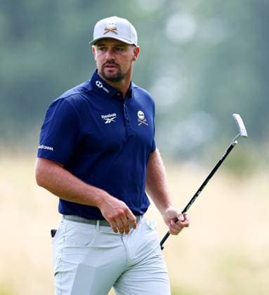 Bryson DeChambeau of USA during his round. LIV Golf UK, Pro-AM, Golf, JCB Golf & Country Club, Uttoxeter, UK - 24 Jul 2025Uttoxeter JCB Golf & Country Club United Kingdom EDITORIAL USE ONLY No use with unauthorised audio, video, data, fixture lists, club league logos or live services. Online in-match use limited to 120 images, no video emulation. No use in betting, games or single club league player publications. Copyright: xJamesxMarsh Shutterstockx 15410870n