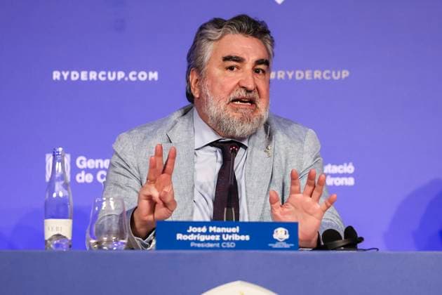July 25, 2025, Caldes De Malavella, Girona, SPAIN: Jose Manuel Rodriguez Uribes, president CSD attends his press conference, PK, Pressekonferenz during the presentation Ryder Cup 2031 at Camiral Golf & Wellness on July 25, 2025 in Caldes de Malavella, Girona, Spain. Caldes De Malavella SPAIN - ZUMAa181 20250725_zaa_a181_011 Copyright: xJavierxBorregox