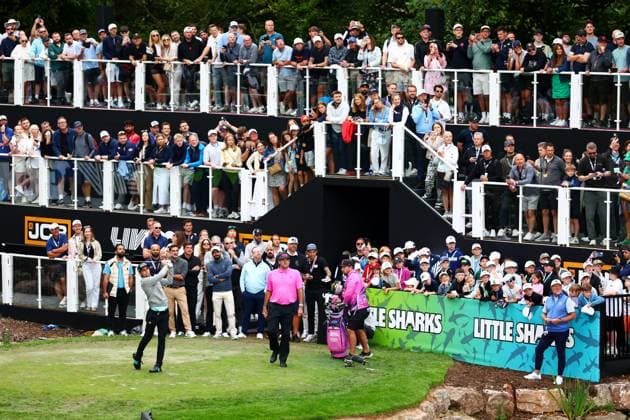 Joaquin Niemann of Chile on the first tee. LIV Golf UK, Day Three, Golf, JCB Golf & Country Club, Uttoxeter, UK - 27 Jul 2025Uttoxeter JCB Golf & Country Club United Kingdom EDITORIAL USE ONLY No use with unauthorised audio, video, data, fixture lists, club league logos or live services. Online in-match use limited to 120 images, no video emulation. No use in betting, games or single club league player publications. Copyright: xJamesxMarsh Shutterstockx 15410873aq