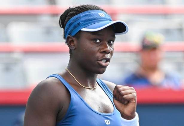 July 27, 2025, Montreal, Pq, Canada: Victoria Mboko, of Canada, reacts during her first round match against Kimberly Birrell, of Australia, at the National Bank Open tennis tournament in Montreal, Sunday, July 27, 2025. Victoria Mboko, Kimberly Birrell, - ZUMAc35_ 20250727_zaf_c35_028 Copyright: xGrahamxHughesx