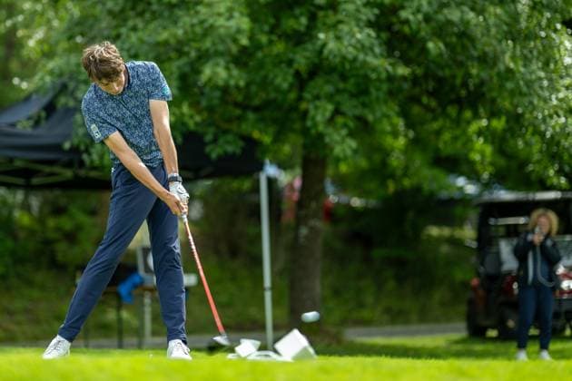 Emil Großmann (Stuttgarter GC Solitude) beim Abschlag an Loch 1, GER, 15. BWGV-INTERNATIONAL MATCHPLAY-TROPHY, Golf, Maedchen und Jungen, imt Golf, 26.-29.07.2025, GER, 15. BWGV-INTERNATIONAL MATCHPLAY-TROPHY, Golf, Maedchen und Jungen, imt Golf, 26.-29.07.2025 Wain Copyright: xEibner-Pressefotox EP_SWA