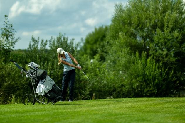 Maxima Purkart (GC St. Leon-Rot) am letzten Loch auf dem Gruen, GER, 15. BWGV-INTERNATIONAL MATCHPLAY-TROPHY, Golf, Maedchen und Jungen, imt Golf, 26.-29.07.2025, GER, 15. BWGV-INTERNATIONAL MATCHPLAY-TROPHY, Golf, Maedchen und Jungen, imt Golf, 26.-29.07.2025 Wain Copyright: xEibner-Pressefotox EP_SWA