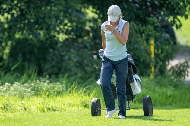 Maxima Purkart (GC St. Leon-Rot) am letzten Loch auf das Gruen, ist enttäuscht enttaeuscht, unzufrieden, GER, 15. BWGV-INTERNATIONAL MATCHPLAY-TROPHY, Golf, Maedchen und Jungen, imt Golf, 26.-29.07.2025, GER, 15. BWGV-INTERNATIONAL MATCHPLAY-TROPHY, Golf, Maedchen und Jungen, imt Golf, 26.-29.07.2025 Wain Copyright: xEibner-Pressefotox EP_SWA