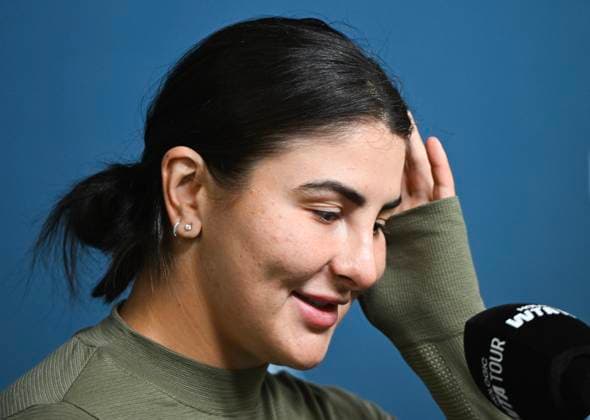July 29, 2025, Montreal, Pq, Canada: Bianca Andreescu, of Canada, speaks to reporters at the National Bank Open tennis tournament in Montreal, Tuesday, July 29, 2025, after announcing her withdrawal from the event. Rebecca Marino, Emma Navarro, - ZUMAc35_ 20250729_zaf_c35_023 Copyright: xGrahamxHughesx