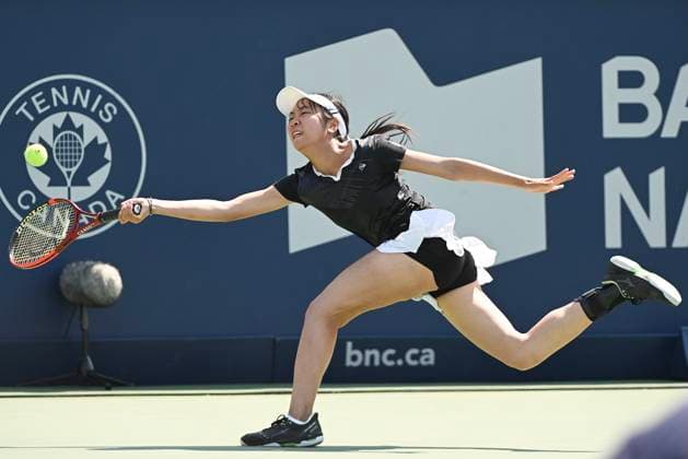 July 29, 2025, Montreal, Pq, Canada: Aoi Ito, of Japan, lunges for the ball during her second round match against Jasmine Paolini, of Italy, at the National Bank Open tennis tournament in Montreal, Tuesday, July 29, 2025. Aoi Ito, Jasmine Paolini, - ZUMAc35_ 20250729_zaf_c35_059 Copyright: xGrahamxHughesx