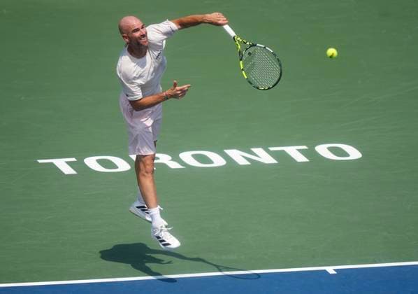 July 30, 2025, Toronto, On, CANADA: Mannarino, of France, serves the ball against Ben Shelton, of the United States, during second round tennis action at the National Bank Open in Toronto on Wednesday, July 30, 2025. Canada News - July 30, 2025 - ZUMAc35_ 20250730_zaf_c35_028 Copyright: xNathanxDenettex
