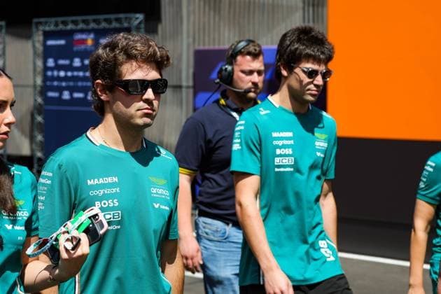 F1 - HUNGARIAN GRAND PRIX 2025 DRUGOVICH Felipe (bra), Reserve Driver of Aston Martin F1 Team, STROLL Lance (can), Aston Martin F1 Team AMR25, portrait, during the 2025 Formula 1 Lenovo Hungarian Grand Prix, 14th round of the 2025 FIA Formula One World Championship, WM, Weltmeisterschaft from August 1 to 3, 2025 on the Hungaroring, in Mogyorod, Hungary - MogyorodHungary Copyright: xFLORENTxGOODENx