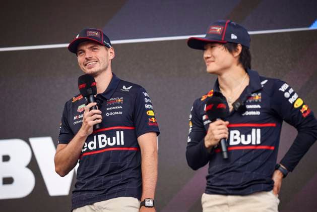 F1 - HUNGARIAN GRAND PRIX 2025 VERSTAPPEN Max (ned), Red Bull Racing RB21, portrait TSUNODA Yuki (jap), Red Bull Racing RB21, portrait, during the 2025 Formula 1 Lenovo Hungarian Grand Prix, 14th round of the 2025 FIA Formula One World Championship, WM, Weltmeisterschaft from August 1 to 3, 2025 on the Hungaroring, in Mogyorod, Hungary - MogyorodHungary Copyright: xXavixBonillax