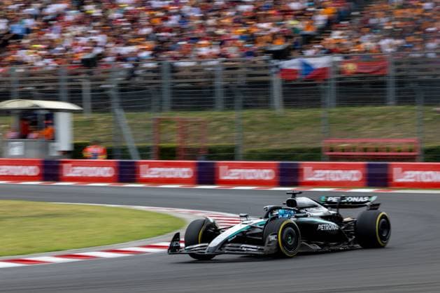 George Russell (Mercedes-AMG Petronas F1 Team, Großbritannien, 63), HUN, Formel 1 Weltmeisterschaft, Grand Prix von Ungarn, Hungaroring, Rennen, Saison 2025, 03.08.2025 HUN, Formel 1 Weltmeisterschaft, Grand Prix von Ungarn, Hungaroring, Rennen, Saison 2025, 03.08.2025 Budapest Copyright: xEibner-Pressefoto MarcelxFischerx EP_MFI