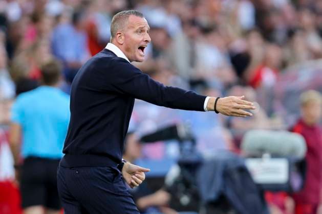 Trainer Nicky Hayen (Club Brugge) gestikuliert, UEFA Champions League Third Qualifying Round First Leg, RB Salzburg v Club Bruegge, Stadion Salzburg am 06. August 2025 in Salzburg, Österreich. (Foto von Marco Steinbrenner DeFodi Images) Trainer Nicky Hayen (Club Brugge) gestures, UEFA Champions League Third Qualifying Round First Leg, RB Salzburg v Club Bruegge, Stadion Salzburg, August 6, 2025 in Salzburg, Austria. (Photo by Marco Steinbrenner DeFodi Images)