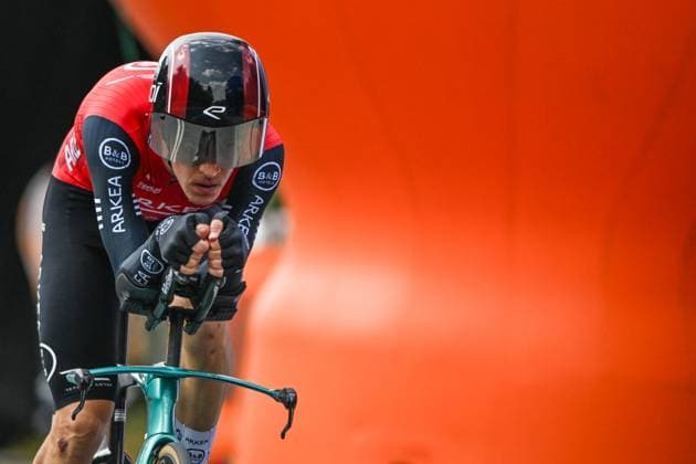 82nd Tour De Pologne 2025 - Stage 7 WIELICZKA, POLAND AUGUST 10: Miles Scotson of Australia, riding for Arkà a - B&B Hotels Team, races through the final kilometer of Stage 7, a 12.5 km individual time trial from Wieliczka to Wieliczka, during the 82nd Tour de Pologne, in Wieliczka, Lesser Poland Voivodeship, Poland, on August 10, 2025. Wieliczka Poland Copyright: xArturxWidakx originalFilename:widak-82ndtour250810_npNnp.jpg