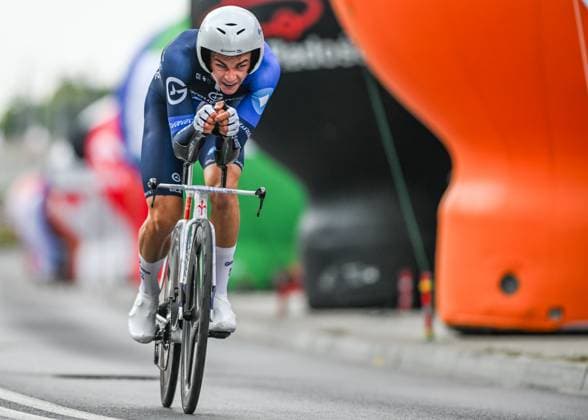 82nd Tour De Pologne 2025 - Stage 7 WIELICZKA, POLAND AUGUST 10: Thibaud Gruel of France, riding for Groupama - FDJ Team, races through the final kilometer of Stage 7, a 12.5 km individual time trial from Wieliczka to Wieliczka, during the 82nd Tour de Pologne, in Wieliczka, Lesser Poland Voivodeship, Poland, on August 10, 2025. Wieliczka Poland Copyright: xArturxWidakx originalFilename:widak-82ndtour250810_npN2T.jpg