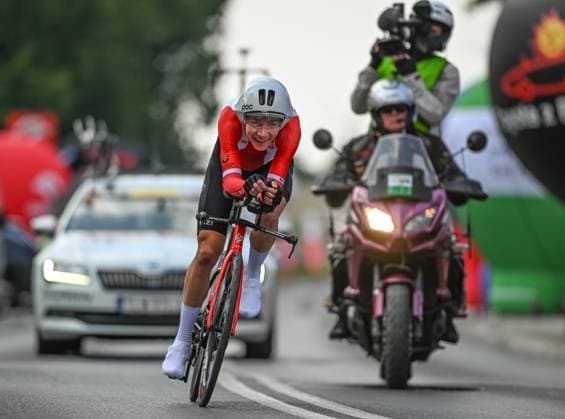 82nd Tour De Pologne 2025 - Stage 7 WIELICZKA, POLAND AUGUST 10: Piotr Pekala of Poland, riding for Polish National Team, races through the final kilometer of Stage 7, a 12.5 km individual time trial from Wieliczka to Wieliczka, during the 82nd Tour de Pologne, in Wieliczka, Lesser Poland Voivodeship, Poland, on August 10, 2025. Wieliczka Poland Copyright: xArturxWidakx originalFilename:widak-82ndtour250810_npY0n.jpg