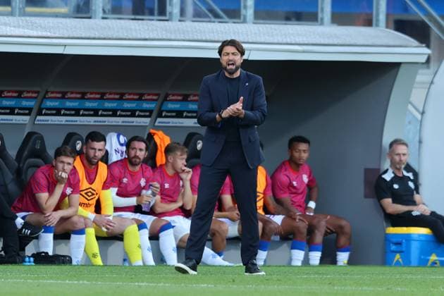 Rangers head coach Russell Martin during the UEFA Champions League Third Round qualifying second leg at the Doosan Arena, Plzen. Viktoria Plzen v Rangers, UEFA Champions League, 3rd Qualifying Round, Second Leg, Football, Doosan Arena, Plzen, Czech Republic, UK - 12 Aug 2025Plzen Doosan Arena Czech Republic EDITORIAL USE ONLY No use with unauthorised audio, video, data, fixture lists, club league logos or live services. Online in-match use limited to 120 images, no video emulation. No use in betting, games or single club league player publications. Copyright: xRangersxFC Shutterstockx 15438242bf
