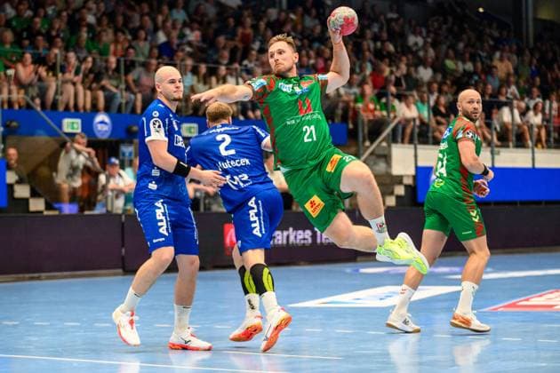 Jan, Mudrow (LA, TBV Lemgo Lippe, 7), Nicolai, Huetcek (RR, TBV Lemgo Lippe, 2), Albin, Lagergren (RR, SC Magdeburg, 21), Oscar, Bergendahl (KM, SC Magdeburg, 54) GER, SC Magdeburg gegen TBV Lemgo Lippe, Wartburg Cup Eisenach 2025, Handball, Saison 2025 2026, 15.08.2025 GER, SC Magdeburg gegen TBV Lemgo Lippe, Wartburg Cup Eisenach 2025, Handball, Saison 2025 2026, 15.08.2025 Eisenach Copyright: xEibner-Pressefoto MartinxHerbstx EP_MHT