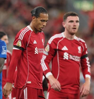 Virgil van Dijk of Liverpool looks dejected Liverpool v AFC Bournemouth, Premier League, Football, Anfield, Liverpool, UK - 15 Aug 2025Liverpool Anfield United Kingdom EDITORIAL USE ONLY No use with unauthorised audio, video, data, fixture lists, club league logos or live services. Online in-match use limited to 120 images, no video emulation. No use in betting, games or single club league player publications. Copyright: xPaulxCurrie Shutterstockx 15438038et