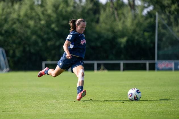 Marie Steiner (TSG Hoffenheim, 19) am Ball, GER, TSG 1899 Hoffenheim vs FC Basel, Fussball Frauen Bundesliga Testspiel, Saison 2025 2026, 16.08.2025 GER, TSG 1899 Hoffenheim vs FC Basel, Fussball Frauen Bundesliga Testspiel, Saison 2025 2026, 16.08.2025 St. Leon Copyright: xEibner-Pressefoto Memmlerx EP_MMR