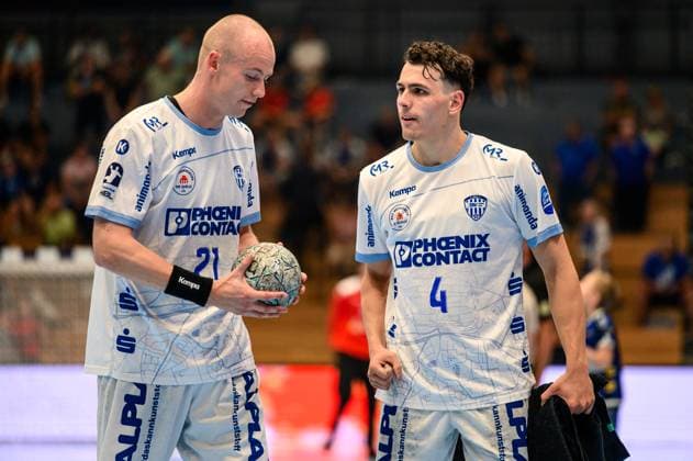 Leve, Carstensen (LA, TBV Lemgo Lippe, 21), Samuel, Zehnder (LA, TBV Lemgo Lippe, 4) GER, Thueringen, ThSV Eisenach gegen TBV Lemgo Lippe, Wartburg Cup Eisenach 2025, Handball, Saison 2025 2026, Sonntag, 17.08.2025 GER, Thueringen, ThSV Eisenach gegen TBV Lemgo Lippe, Wartburg Cup Eisenach 2025, Handball, Saison 2025 2026, Sonntag, 17.08.2025 Eisenach Copyright: xEibner-Pressefoto MartinxHerbstx EP_MHT