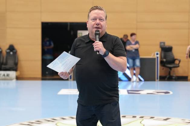 17.08.2025, xgox, Handball - Wartburg Cup SC Magdeburg - Skanderborg Handbold emspor, v.l. Rene Wiite (Eisenach) Eisenach