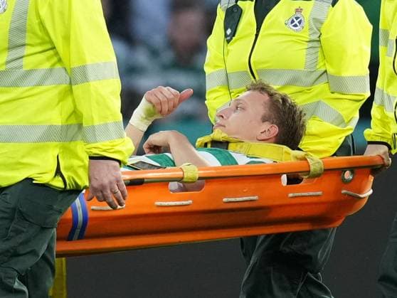 Alistair Johnston of Celtic is carried off the pitch on a stretcher injured and substituted for Anthony Ralston of Celtic. Celtic v Kairat Almaty, UEFA Champions League, Play-Off Round, First Leg, Football, Celtic Park, Glasgow, Scotland, UK - 20 Aug 2025Glasgow Celtic Park Scotland United Kingdom EDITORIAL USE ONLY No use with unauthorised audio, video, data, fixture lists, club league logos or live services. Online in-match use limited to 120 images, no video emulation. No use in betting, games or single club league player publications. Copyright: xStuartxWallace Shutterstockx 15446684ad