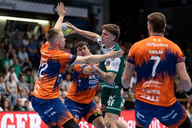 Victor KLOEVE (FRISCH AUF! Goeppingen, 07) FRISCH AUF! Goeppingen (FAG) vs. SKK Talent Pilsen, Handball, Maenner, Players Night, Testspiel, Saisoneroeffnung, Spielzeit 2025 2026, 23.08.2025 FRISCH AUF! Goeppingen (FAG) vs. SKK Talent Pilsen, Handball, Maenner, Players Night, Testspiel, Saisoneroeffnung, Spielzeit 2025 2026, 23.08.2025 Goeppingen Copyright: xEibnerxPressefoto OliverxSchmidtx EP_OST