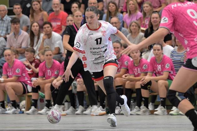 Michelle Schaefer (TG Nuertingen, 17) TG Nuertingen vs. TusSies Metzingen, Handball, DHB-Pokal, 1.Runde, Saison 2025 2026, 24.08.2025 TG Nuertingen vs. TusSies Metzingen, Handball, DHB-Pokal, 1.Runde, Saison 2025 2026, 24.08.2025 Nuertingen Copyright: xEibner-Pressefoto TobiasxBaurx EP_TBR