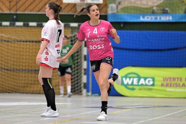 Lois van Vliet (TusSies Metzingen, 04) Jubelt TG Nuertingen vs. TusSies Metzingen, Handball, DHB-Pokal, 1.Runde, Saison 2025 2026, 24.08.2025 TG Nuertingen vs. TusSies Metzingen, Handball, DHB-Pokal, 1.Runde, Saison 2025 2026, 24.08.2025 Nuertingen Copyright: xEibner-Pressefoto TobiasxBaurx EP_TBR