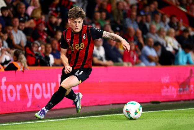 Ben Gannon-Doak of AFC Bournemouth. AFC Bournemouth v Brentford, EFL Carabao Cup, Second Round, Football, Vitality Stadium, Bournemouth, UK - 26 Aug 2025Bournemouth Vitality Stadium United Kingdom EDITORIAL USE ONLY No use with unauthorised audio, video, data, fixture lists, club league logos or live services. Online in-match use limited to 120 images, no video emulation. No use in betting, games or single club league player publications. Copyright: xJamesxMarsh Shutterstockx 15455830cq