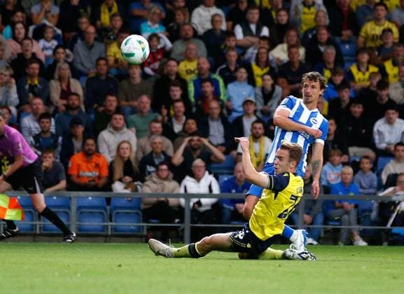 Olivier Boscagli of Brighton and Hove Albion s shot takes a deflection off Jack Currie of Oxford United for the opening goal Oxford United v Brighton and Hove Albion, EFL Carabao Cup, Second Round, Football, Kassam Stadium, Oxford, UK - 27 Aug 2025Oxford Kassam Stadium United Kingdom EDITORIAL USE ONLY No use with unauthorised audio, video, data, fixture lists, club league logos or live services. Online in-match use limited to 120 images, no video emulation. No use in betting, games or single club league player publications. Copyright: xMattxImpey Shutterstockx 15457586an