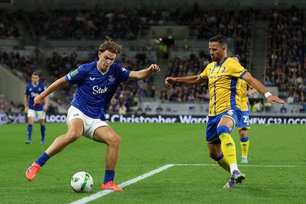 Tyler Dibling of Everton Everton v Mansfield Town, EFL Carabao Cup, Second Round, Football, Hill Dickinson Stadium, Liverpool, UK - 27 Aug 2025Liverpool Hill Dickinson Stadium United Kingdom EDITORIAL USE ONLY No use with unauthorised audio, video, data, fixture lists, club league logos or live services. Online in-match use limited to 120 images, no video emulation. No use in betting, games or single club league player publications. Copyright: xPhilxBryan Shutterstockx 15457585bp