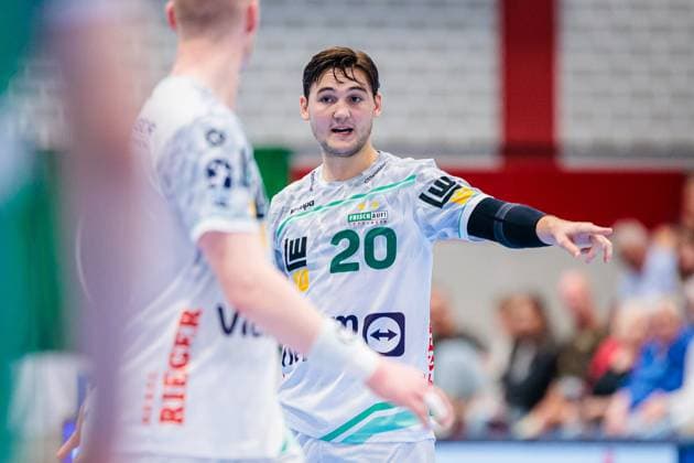 Ludvig Hallbaeck (Frisch Auf Goeppingen, 20) GER, GWD Minden vs. Frisch Auf Goeppingen, Handball, 1. Bundesliga, 1. Spieltag, Spielzeit 2025 2026, 31.08.2025 GER, GWD Minden vs. Frisch Auf Goeppingen, Handball, 1. Bundesliga, 1. Spieltag, Spielzeit 2025 2026, 31.08.2025 Luebbecke Copyright: xEibner-Pressefoto JanxRollingerx EP_JSK