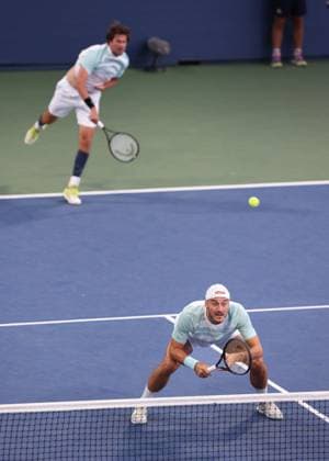 Constantin Frantzen (Kappe), Robin Haase, Herren Doppel, Gentlemen s Doubles, US Open Championships 2023, USTA Billie Jean King National Tennis Center, Flushing Meadows, New York, USA . Constantin Frantzen, Robin Haase, Herren Doppel, Gentlemen s Doubles, US Open Championships 2023, USTA Billie Jean King National Tennis Center, Flushing Meadows, New York, USA . Copyright: xJuergenxHasenkopfx