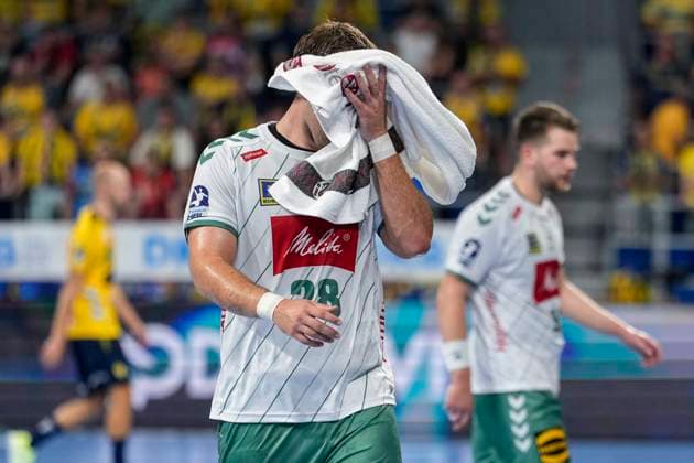 Tom Bergner (GWD, 28), Spieler der TSV GWD Minden, enttäuscht schauend, Enttäuschung, Frustration, disappointed, pessimistisch, Aktion, Action, Spielszene, 03.09.2025, Mannheim (Deutschland), Handball, Bundesliga, Rhein-Neckar Löwen - TSV GWD Minden