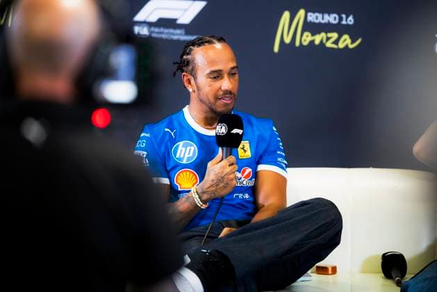 Formula 1 Pirelli Gran Premio d’Italia 2025 Dan Schiumarini OVERTAKE MAXPPP - Monza 04 09 2025 44 HAMILTON Lewis (gbr), Scuderia Ferrari, portrait conference de presse, press conference, PK, Pressekonferenz at the Formula 1 Pirelli Gran Premio d’Italia 2025, the 16th round of the 2025 FIA Formula 1 World Championship, WM, Weltmeisterschaft at Autodromo Nazionale Monza in Monza, Italy, from 04 to 07 September 2025 Monza Italy Copyright: xOVERTAKE MAXPPPxDanxSchiumarinix OVT202509048012 OVT202509048012