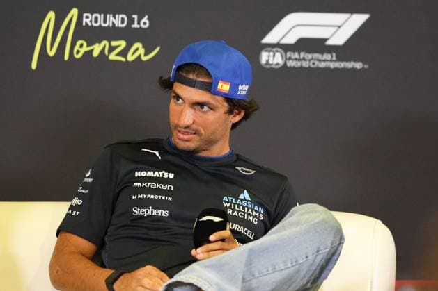 Carlos Sainz (Atlassian Williams Racing, 55), Pressekonferenz ,ITA, Formel 1 Weltmeisterschaft, Italian Grand Prix, Monza, Autodromo Nazionale Monza, Media Day, 04.09.2025 ITA, Formel 1 Weltmeisterschaft, Italian Grand Prix, Monza, Autodromo Monza, Media Day, 04.09.2025 Monza Copyright: xEibner-Pressefoto AnnikaxGrafx EP_AGF