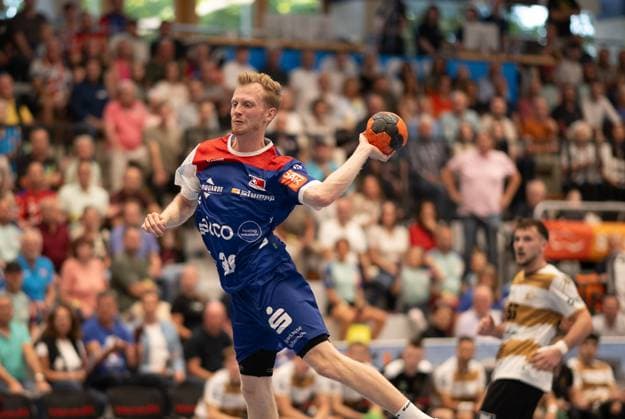 Sascha Pfattheicher (HBW Balingen Weilstetten, 30), HBW Balingen Weilstetten vs. HC Elbflorenz Dresden, Handball, 2. Bundesliga, 2. Spieltag, Saison 2025 2026, 06.09.2025 Eibner-Pressefoto Andreas Ulmer HBW Balingen Weilstetten vs. HC Elbflorenz Dresden, Handball, 2. Bundesliga, 2. Spieltag, Saison 2025 2026, 06.09.2025 Balingen Copyright: xEibner-Pressefoto AndreasxUlmerx EP_AUR
