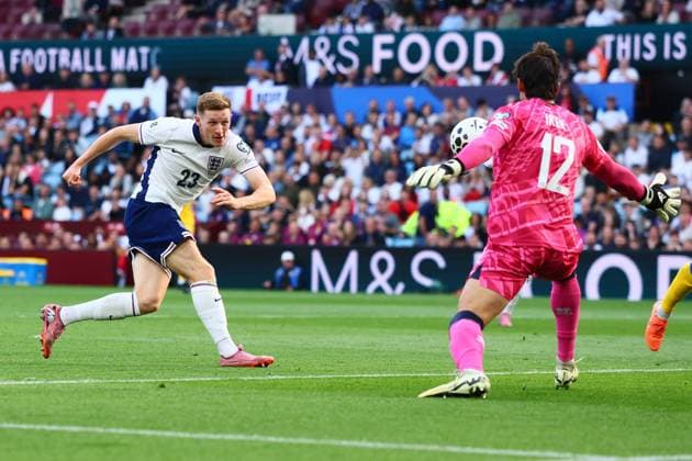 Iker Ãlvarez of Andorra saves from Elliot Anderson of England England v Andorra, FIFA 2026 World Cup Qualifying, Group K, Football, Villa Park, Birmingham, UK - 06 Sept 2025Birmingham Villa Park United Kingdom EDITORIAL USE ONLY No use with unauthorised audio, video, data, fixture lists, club league logos or live services. Online in-match use limited to 120 images, no video emulation. No use in betting, games or single club league player publications. Copyright: xPaulxCurrie Shutterstockx 15471184bk