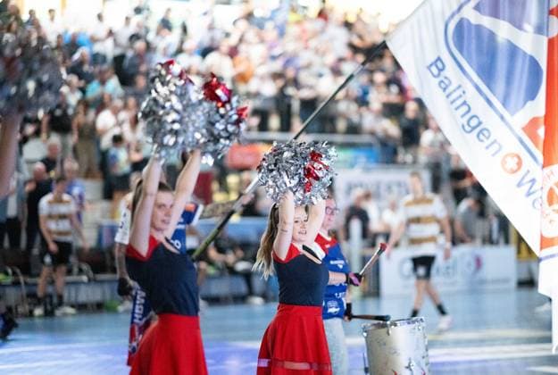 Cheerleaders Group, HBW Balingen Weilstetten vs. HC Elbflorenz Dresden, Handball, 2. Bundesliga, 2. Spieltag, Saison 2025 2026, 06.09.2025 Eibner-Pressefoto Andreas Ulmer HBW Balingen Weilstetten vs. HC Elbflorenz Dresden, Handball, 2. Bundesliga, 2. Spieltag, Saison 2025 2026, 06.09.2025 Balingen Copyright: xEibner-Pressefoto AndreasxUlmerx EP_AUR