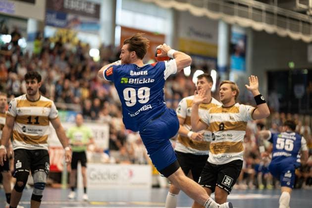 Stefan Bauer, (HBW Balingen Weilstetten, 99), beim Wurf, HBW Balingen Weilstetten vs. HC Elbflorenz Dresden, Handball, 2. Bundesliga, 2. Spieltag, Saison 2025 2026, 06.09.2025 Eibner-Pressefoto Andreas Ulmer HBW Balingen Weilstetten vs. HC Elbflorenz Dresden, Handball, 2. Bundesliga, 2. Spieltag, Saison 2025 2026, 06.09.2025 Balingen Copyright: xEibner-Pressefoto AndreasxUlmerx EP_AUR